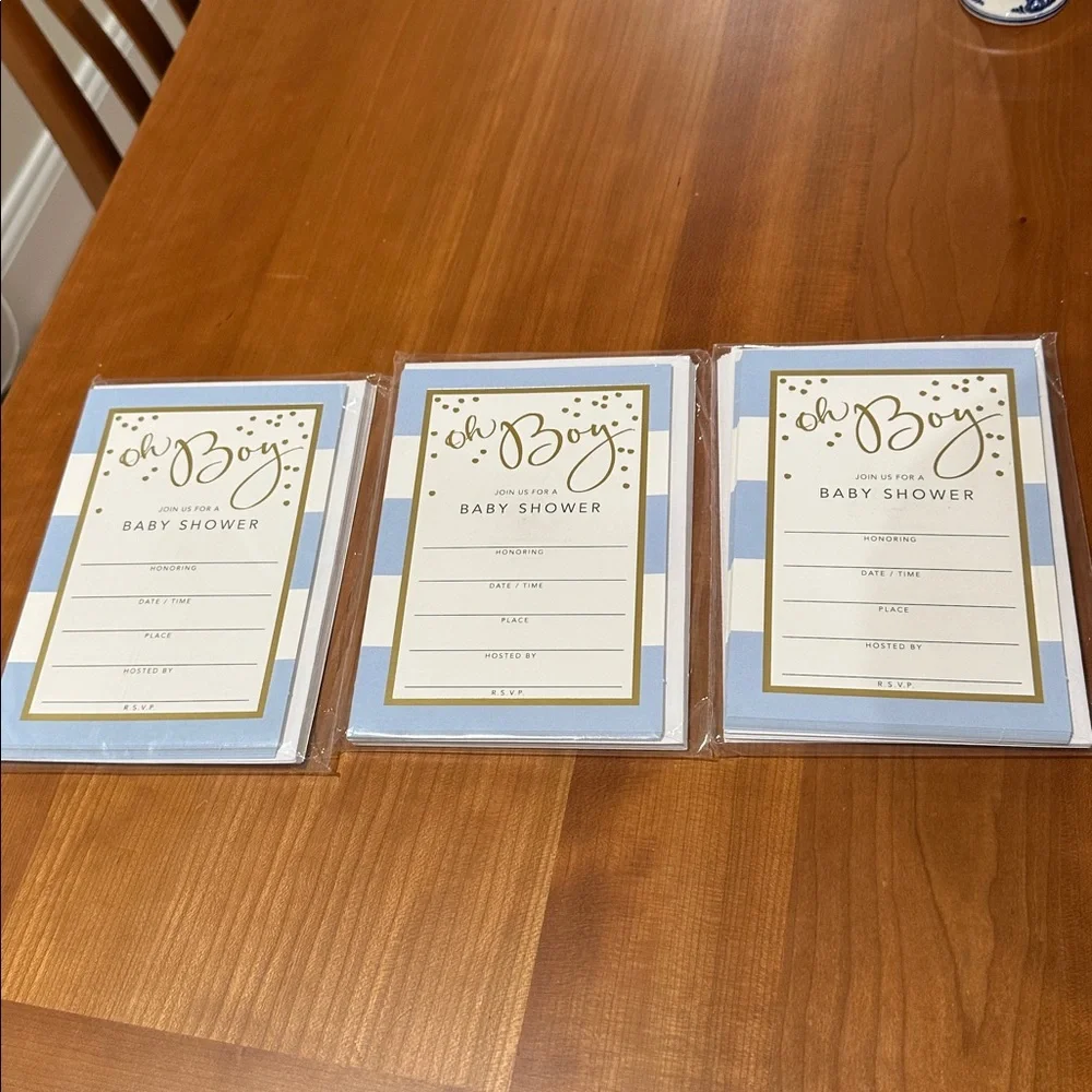 NEW 30 Hallmark Boy Baby Shower invite cards with envelopes Oh Boy